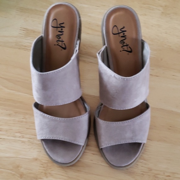 y•not? Shoes - NIB! y•not?  "Hope" Taupe Micro